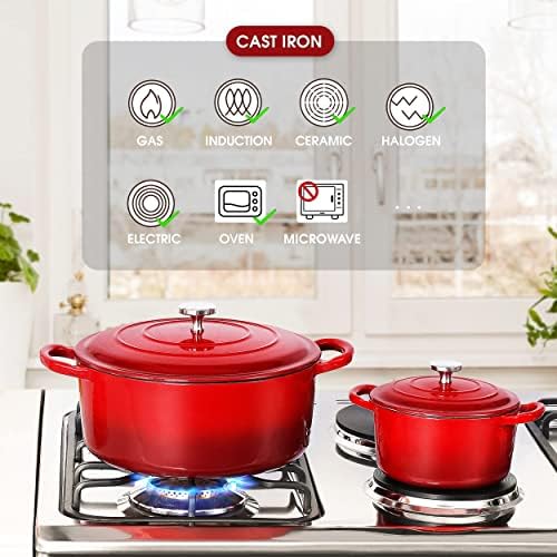 Elegant Dutch Oven Set with 6QT 15QT Pots