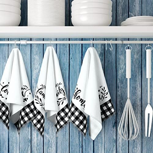 Oudain 7 Pcs Christmas Buffalo Kitchen Mitts and Pot Holders Check Plaid Set