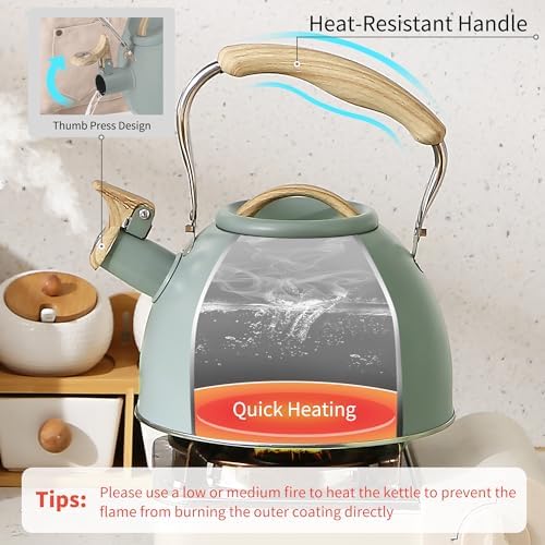 WHISLING Tea Kettle with Silicone Handle 32 QT