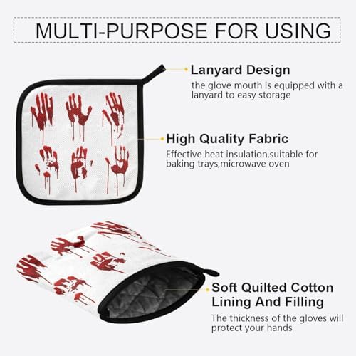 Fygkptb Halloween Bloody Hand Prints Set