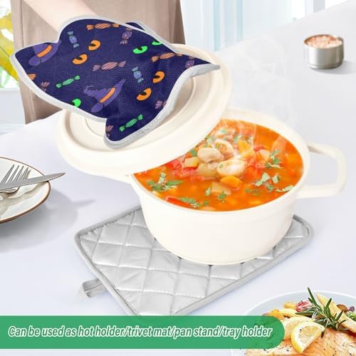 Cute Halloween Potholders Cat Eye 2 Piece Heat Resistant Kitchen Pots