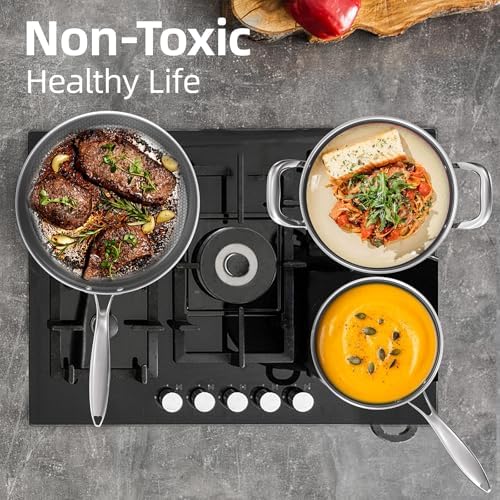 Stainless Steel Saucepan Nonstick with Ceramic Lid