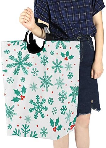 Luxury Winter Christmas Snowflakes Laundry Hamper