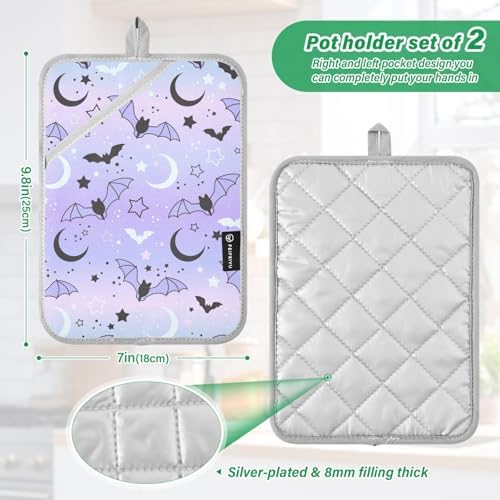 Magic Bat Flying Kitchen Potholders with Pockets