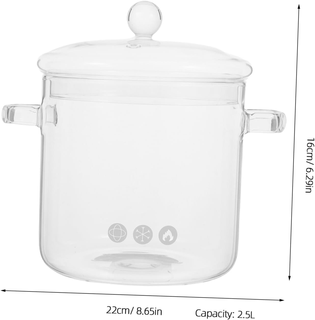 Clear Glass Cooking Pot with Lid for Stove
