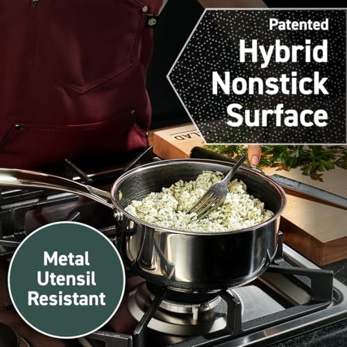 HexClad 5-Quart Hybrid with Tempered Glass Lid