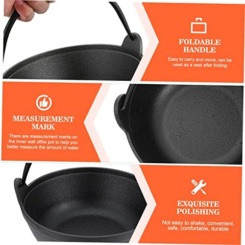Thick Cast Iron Saucepan with Strainer Durable Stock Pot