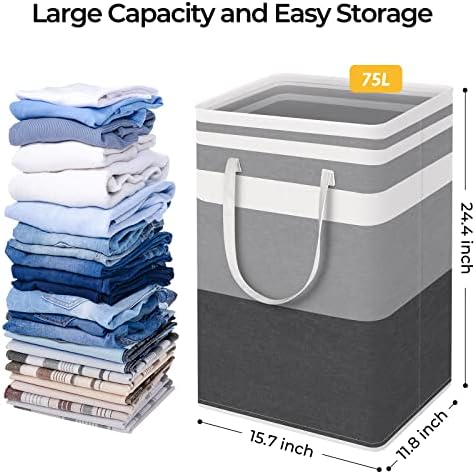HomeHacks 3-Pack Large Laundry Basket Powerful Design Durable Waterproof