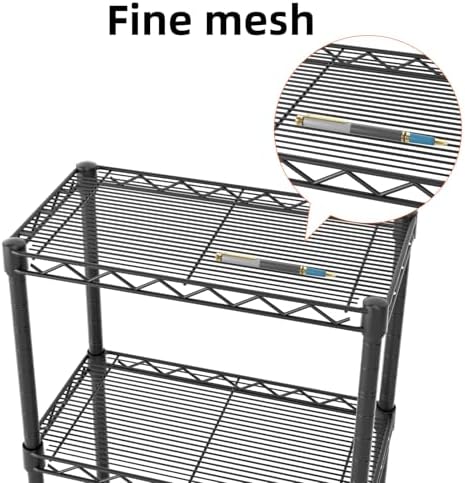 Adjustable 5-Tier Wire Shelf Metal Storage for Kitchen Bathroom
