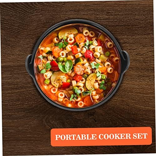 Thick Cast Iron Saucepan with Strainer Durable Stock Pot