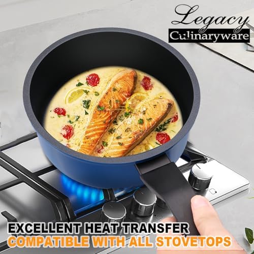 PFOA-Free Non-Stick Saucepan with Lid 15QT Ergonomic Design induction compatible