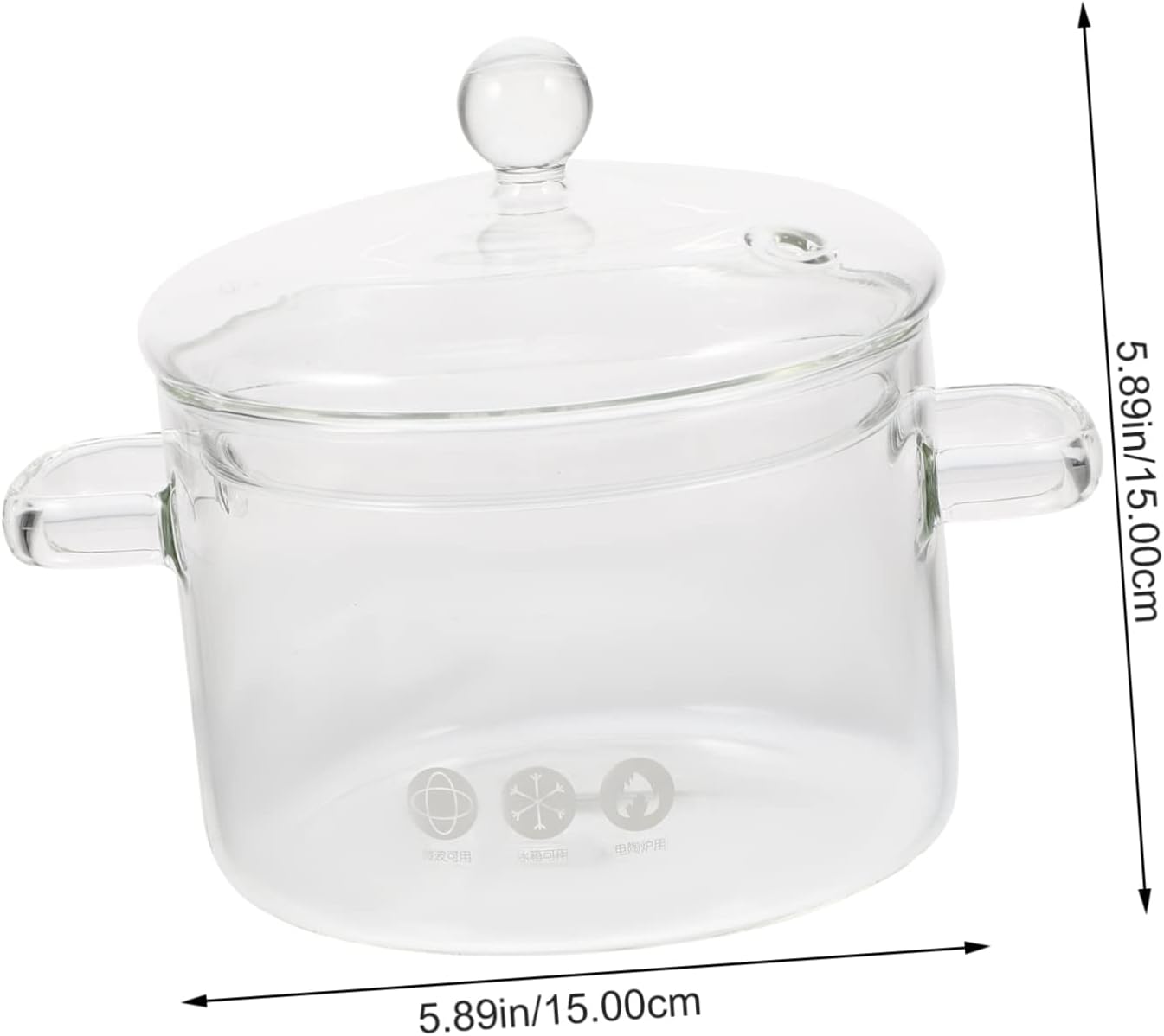 BRIGHTFUFU High Borosilicate Glass Stew Cooker 1500ml