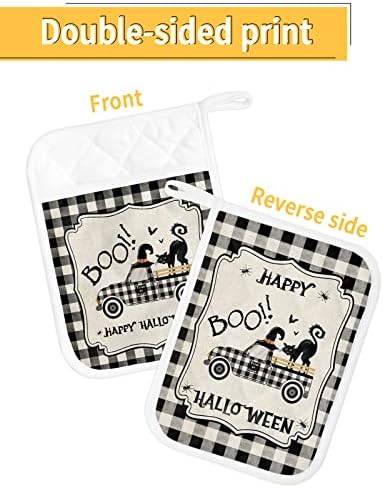 Trick or Treat Cat Halloween Potholders 5PCS