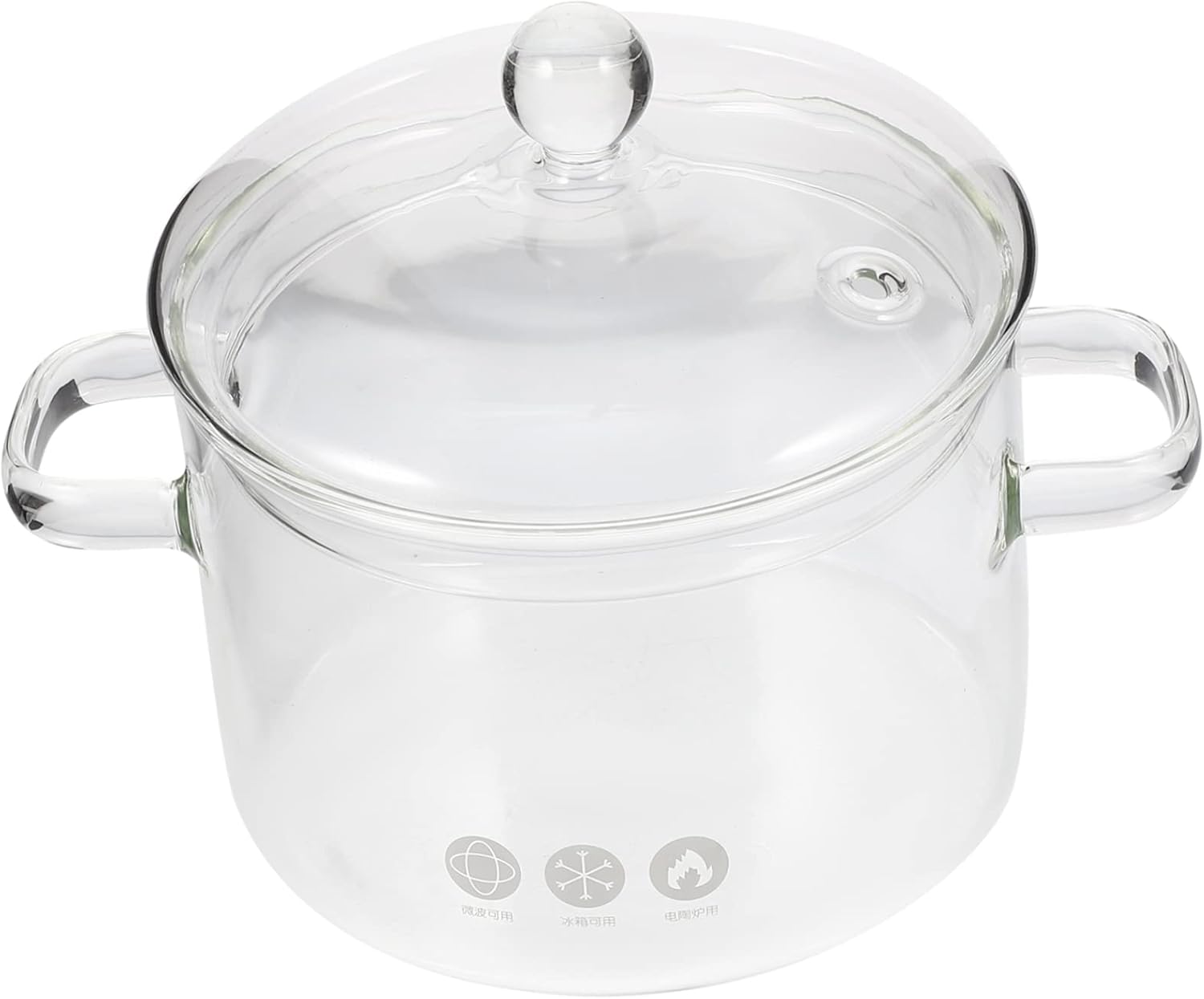 DECHOUS High-Borosilicate Glass Stockpot with Lid 1500ml