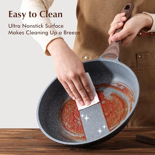 Safe Nonstick Granite Frying Pans Set