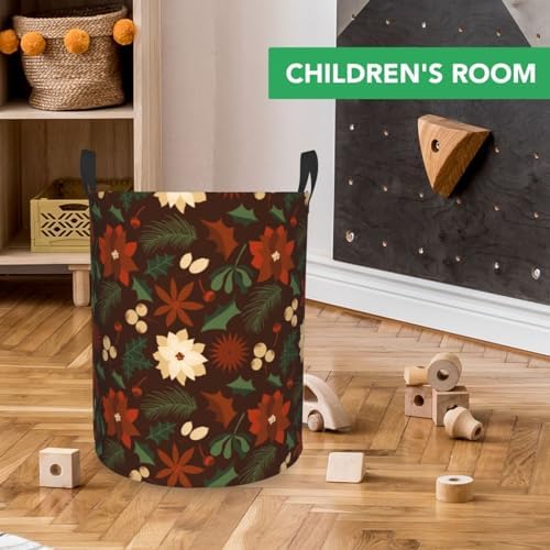 Waterproof Christmas Clothes Hamper with Handles for Laundry Room Bathroom Storage