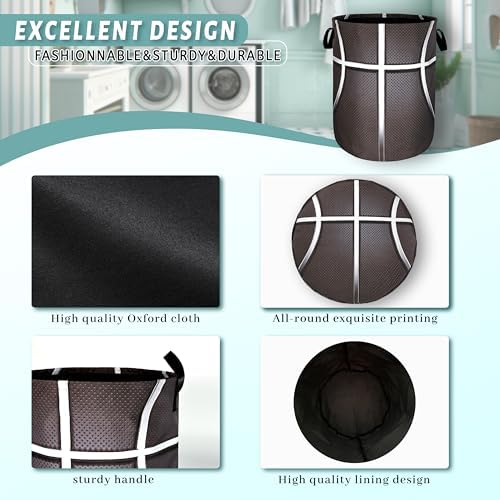 Basketball Texture Laundry Hamper