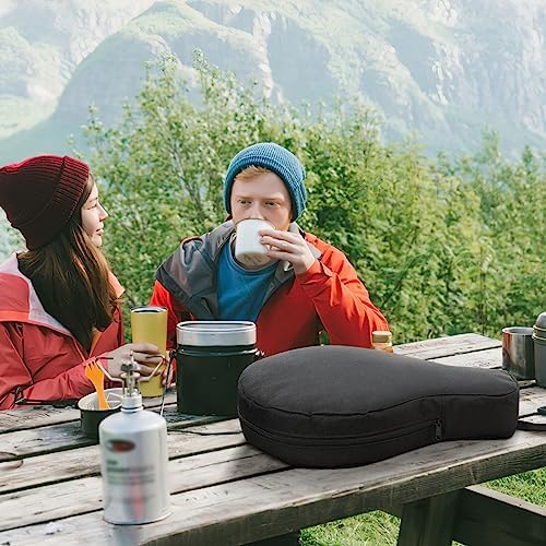 Hemoton 2-Piece Cast Iron Folding Bag for Outdoor Camping
