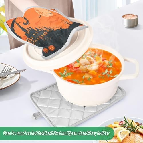 KLUVIO Halloween-Style Heat-Resistant Potholders Set of 2