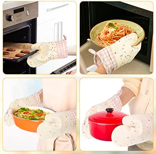 Set of 2 Silicone Oven Mitts Heat Resistant 500F