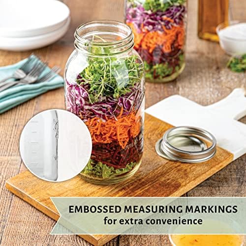 KITCHENTOOLZ Wide Mouth Mason Jars Set of 2