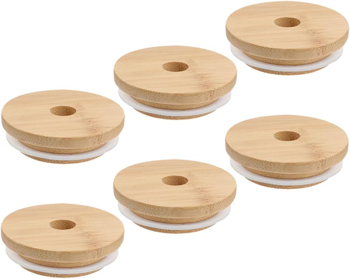 Luxshiny 6-Pack Wooden Mason Jar lids