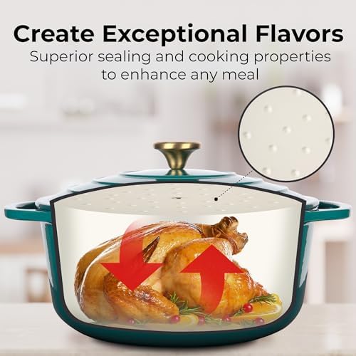 Zulay Kitchen 6 Quart Enameled Cast Iron Dutch Oven Premium Oven-Safe Perfect for Baking More