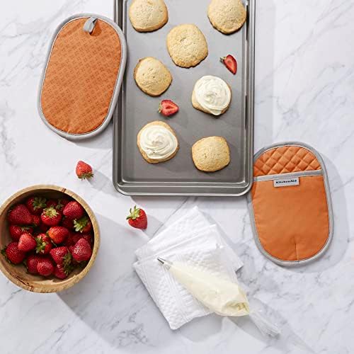 Sturdy Heat-Resistant KitchenAid Asteroid Pot Holder Set Honey Orange
