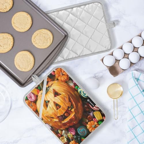 Halloween pumpkin pot holders 2-piece set