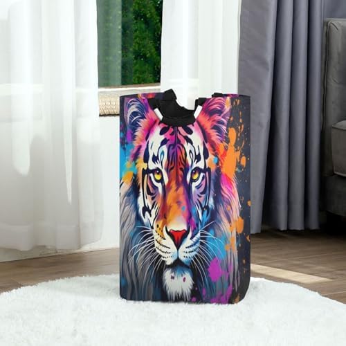 Kigai Foldable Laundry Basket with Tiger Design