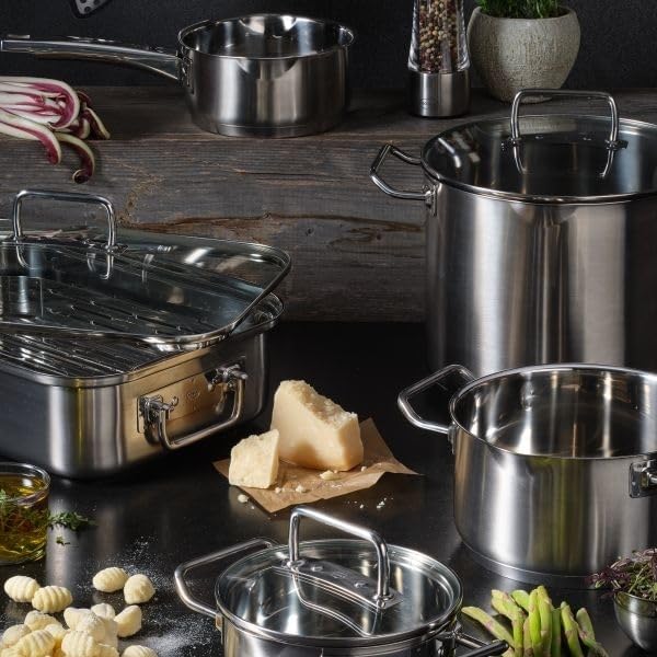 Rsle EXPERTISO 63-in 1810 SS Casserole Pot with Glass Lid
