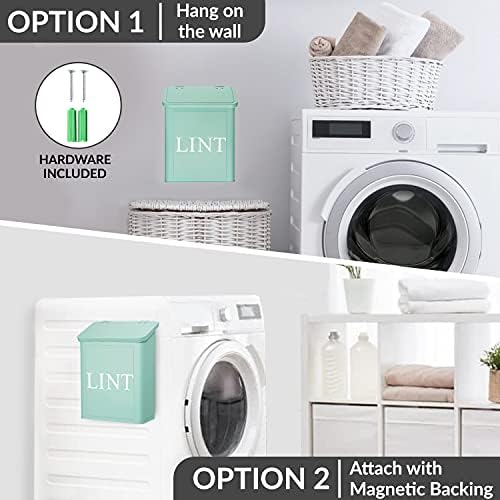 Calindiana Modern Farmhouse Metal Lint Bin for Laundry Room