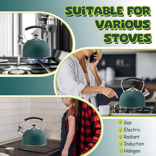 Drieamboat Tea Kettle Stovetop 3 Quart Whistling Tea Pot