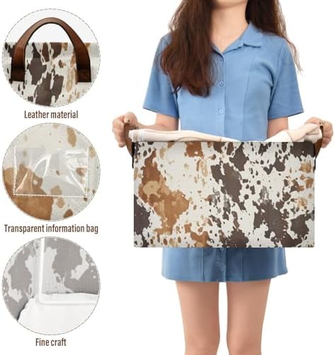 Collapsible Cow Print Storage Basket Durable Waterproof for Home Office