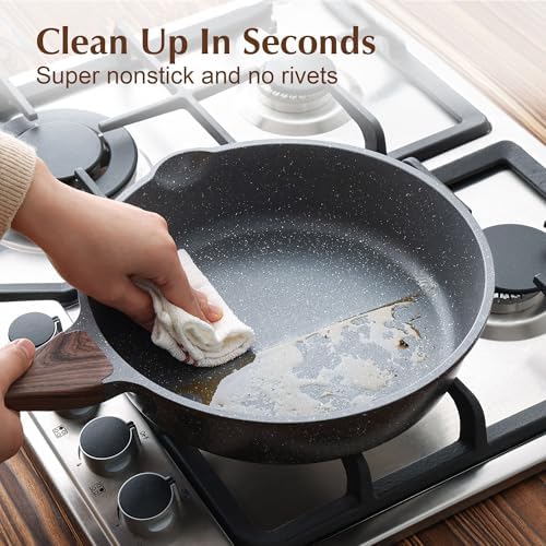 SENSARTEStay-Cool Deep-Frying Pan with Non-Stick Surface 10-Inch