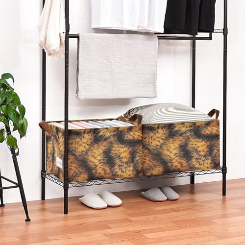 Big Leopard Dresser Storage Basket - Collapsible Waterproof