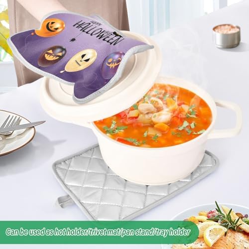 Scary-Facing 2Pcs Pot Holder Halloween Balloons Kitchen Baking Set