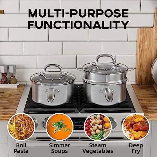 Perfectsta churches ss saucepan with steamer elegant cooking tool for home kitchen