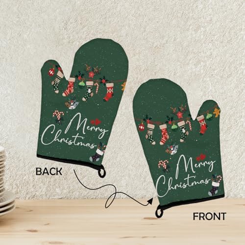 Mingnei Christmas Oven Mitts and Potholders Set