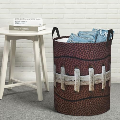 American football-themed waterproof foldable laundry basket for kids and adults