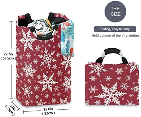 Susiyo Christmas Snowflakes Collapsible Laundry Basket for Kids