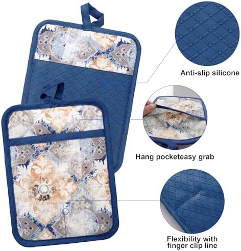 Hot Non-Slip Apron with Oven Mitts for Cooking Gifting