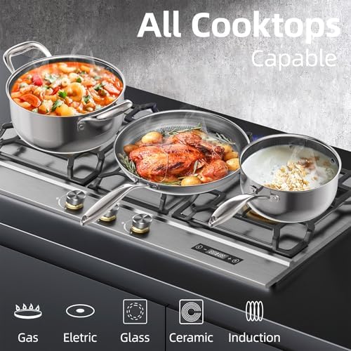 Stainless Steel Saucepan Nonstick with Ceramic Lid