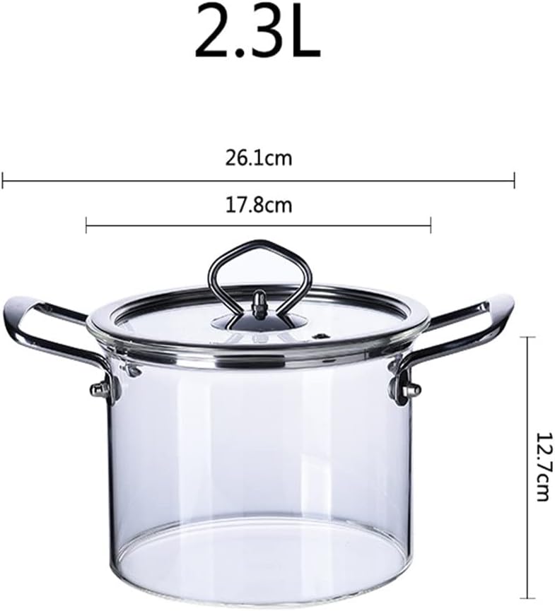 Elegant Glass Pot with Cover for Cooking and Storage