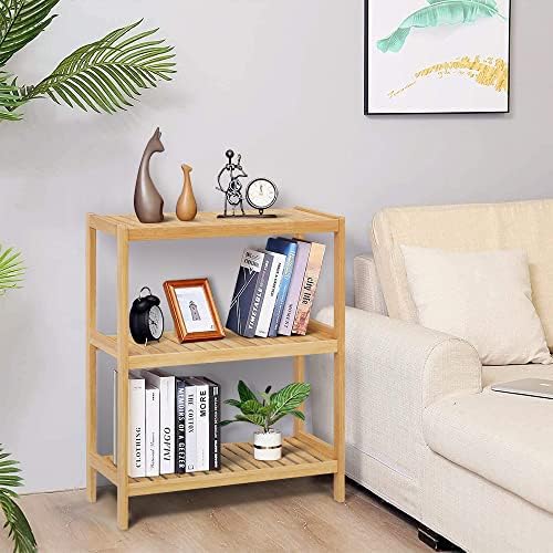 3-Tier Bamboo Freestanding Shelf Unit for Bathroom Kitchen Living Room Office