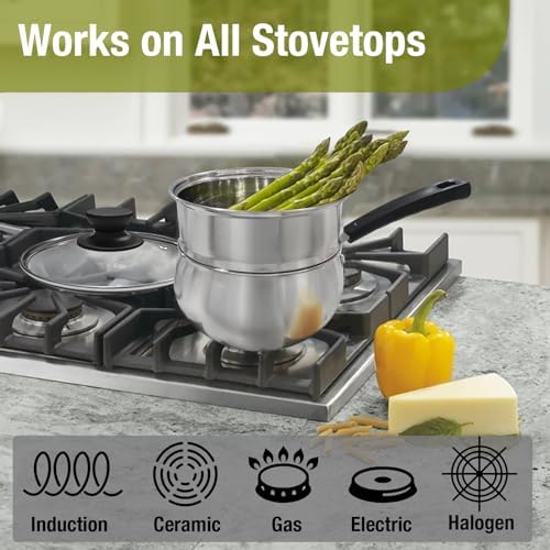 15QT Stainless Steel Saucepan with Steamer