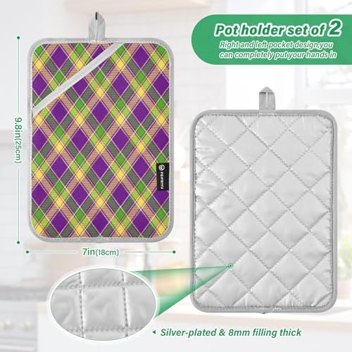 Double-Thickness Potholders Set Heat-Resistant Durable