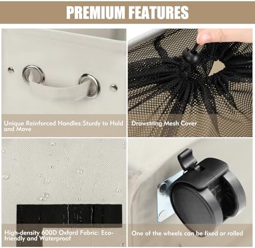 25-Inch Slim Collapsible Laundry Basket on Wheels