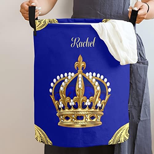 Jewel Prince Crown Blue Customized Laundry Basket