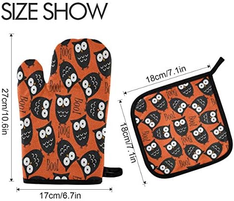 Oven Mitts Pot Holders Set Spooky Halloween trick or treat gift